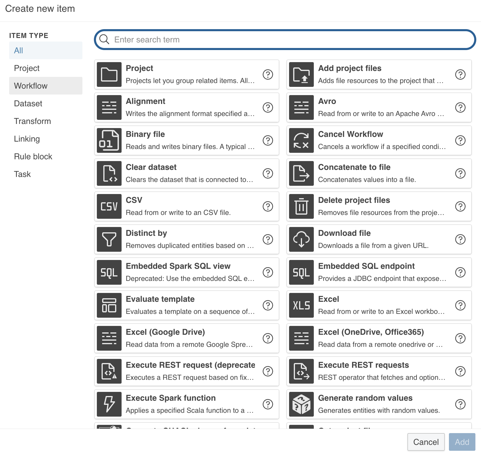 Create new workflow