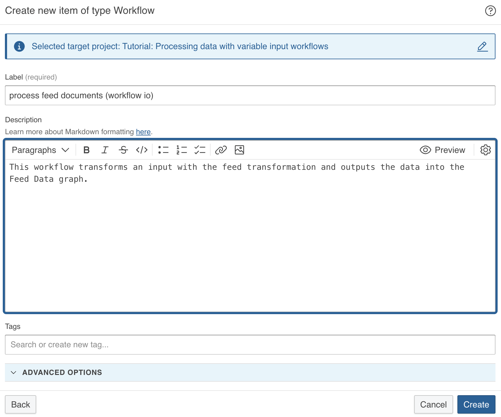 Provide new workflow