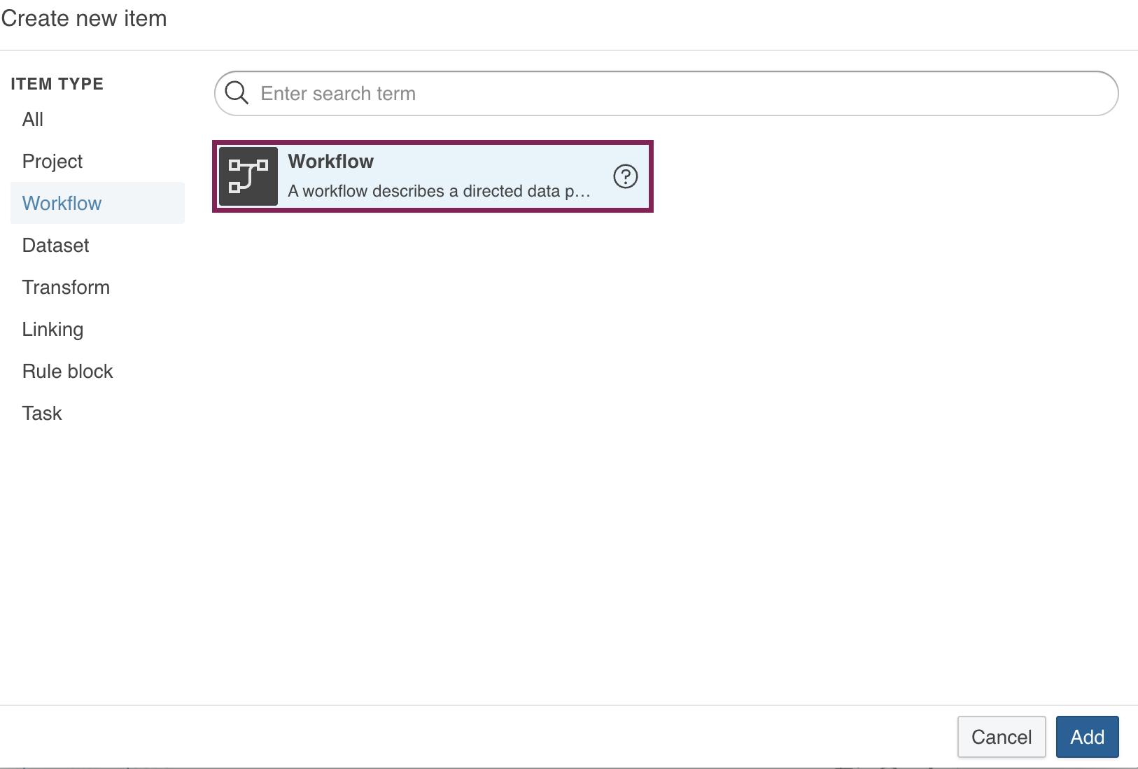 Add new workflow