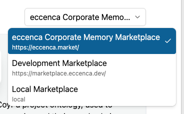 The open Marketplace drop-down